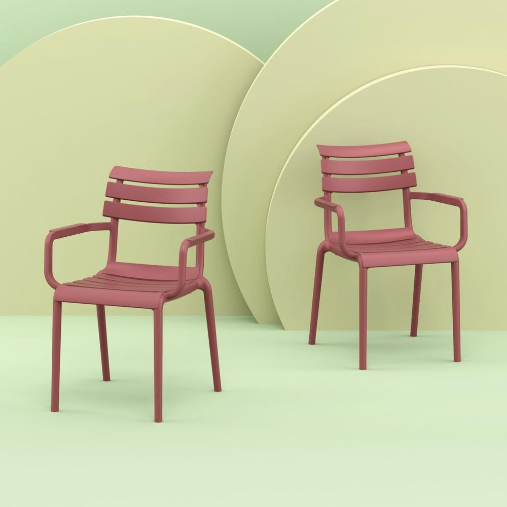 Paris Resin Outdoor Arm Chair Marsala (pack of 2). Picture 8