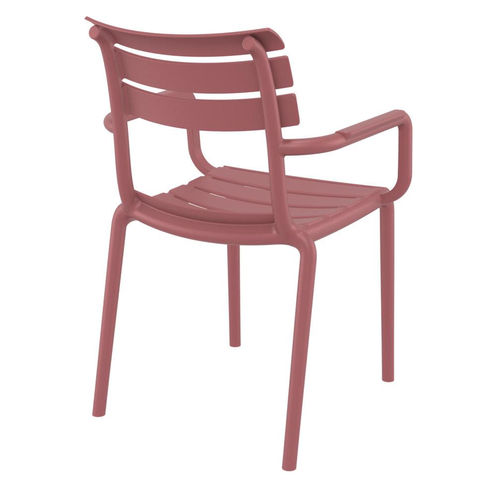 Paris Resin Outdoor Arm Chair Marsala (pack of 2). Picture 3