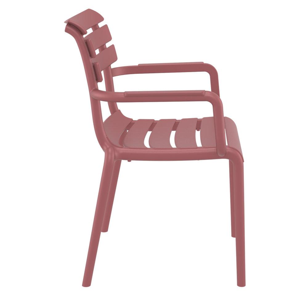 Paris Resin Outdoor Arm Chair Marsala (pack of 2). Picture 2
