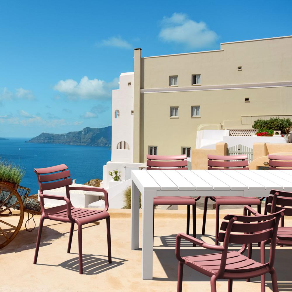 Paris Resin Outdoor Arm Chair Marsala (pack of 2). Picture 11