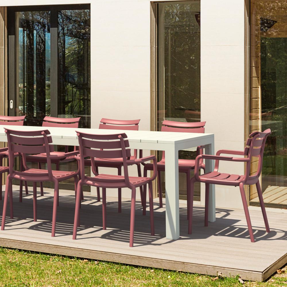 Paris Resin Outdoor Arm Chair Marsala (pack of 2). Picture 12