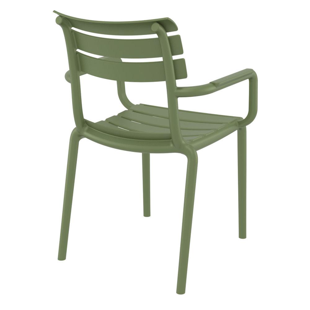 Paris Resin Outdoor Arm Chair Olive Green (pack of 2). Picture 2