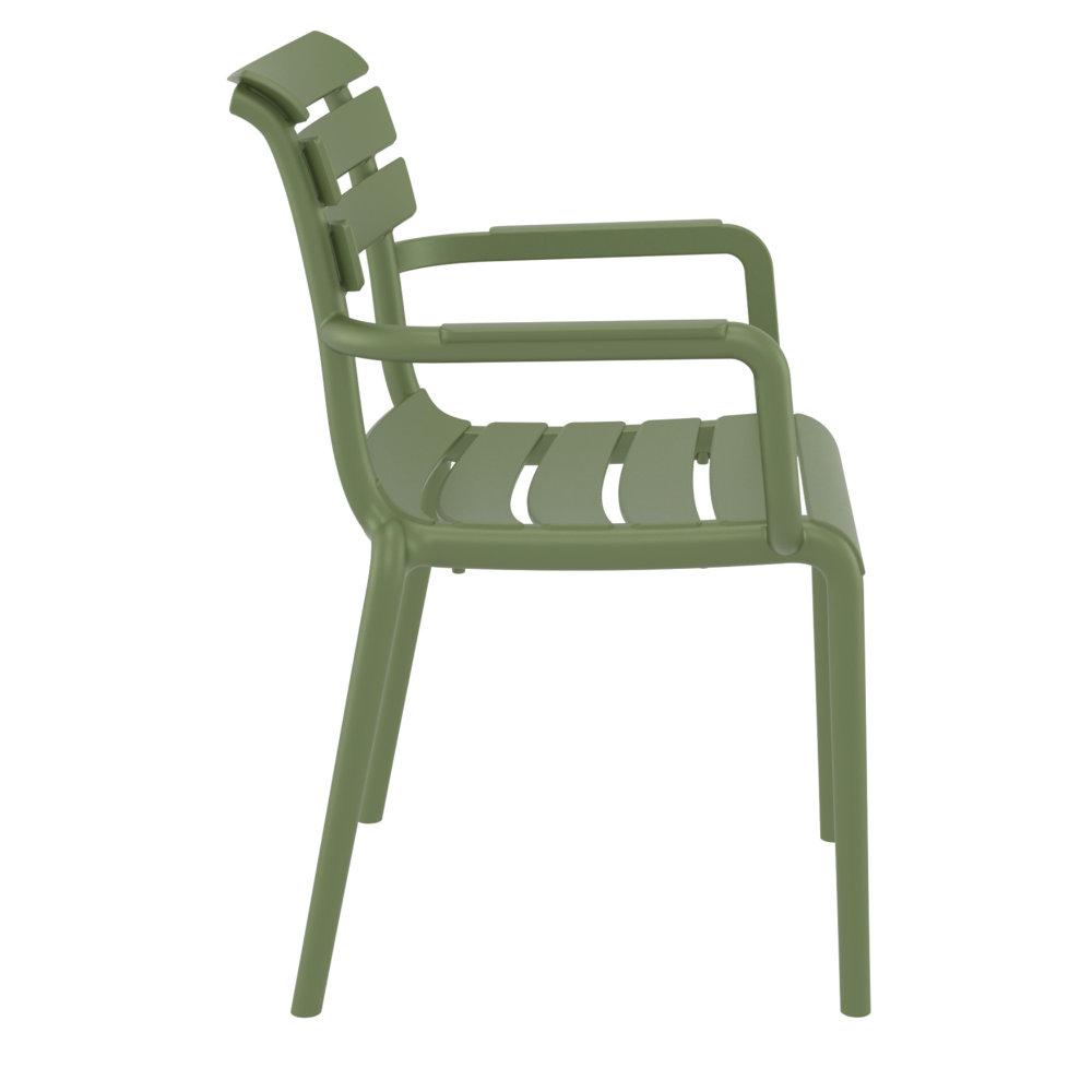 Paris Resin Outdoor Arm Chair Olive Green (pack of 2). Picture 3