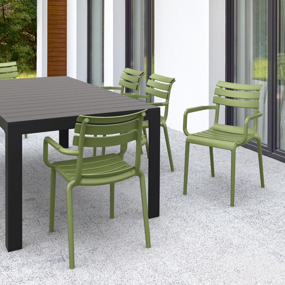 Paris Resin Outdoor Arm Chair Olive Green (pack of 2). Picture 8