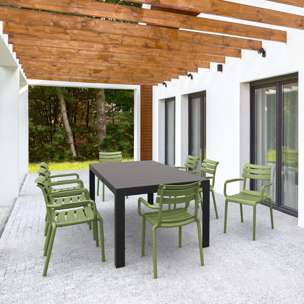 Paris Resin Outdoor Arm Chair Olive Green (pack of 2). Picture 9