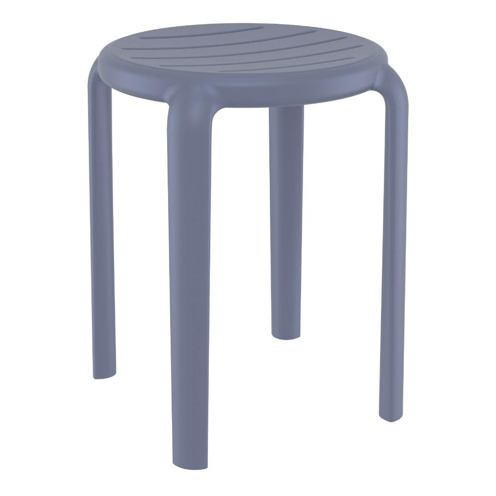Tom Resin Dining Stool Dark Gray. Picture 1