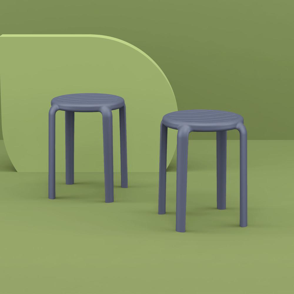 Tom Resin Dining Stool Dark Gray. Picture 4