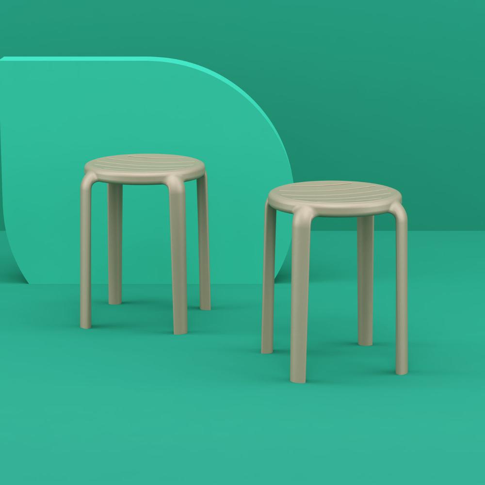 Tom Resin Dining Stool Taupe. Picture 7