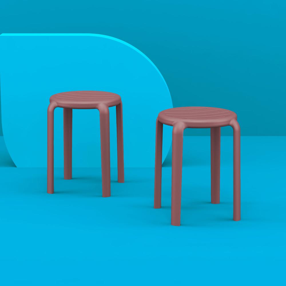 Tom Resin Dining Stool Marsala (pack of 2). Picture 4
