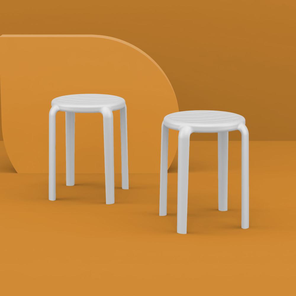 Tom Resin Dining Stool White. Picture 4
