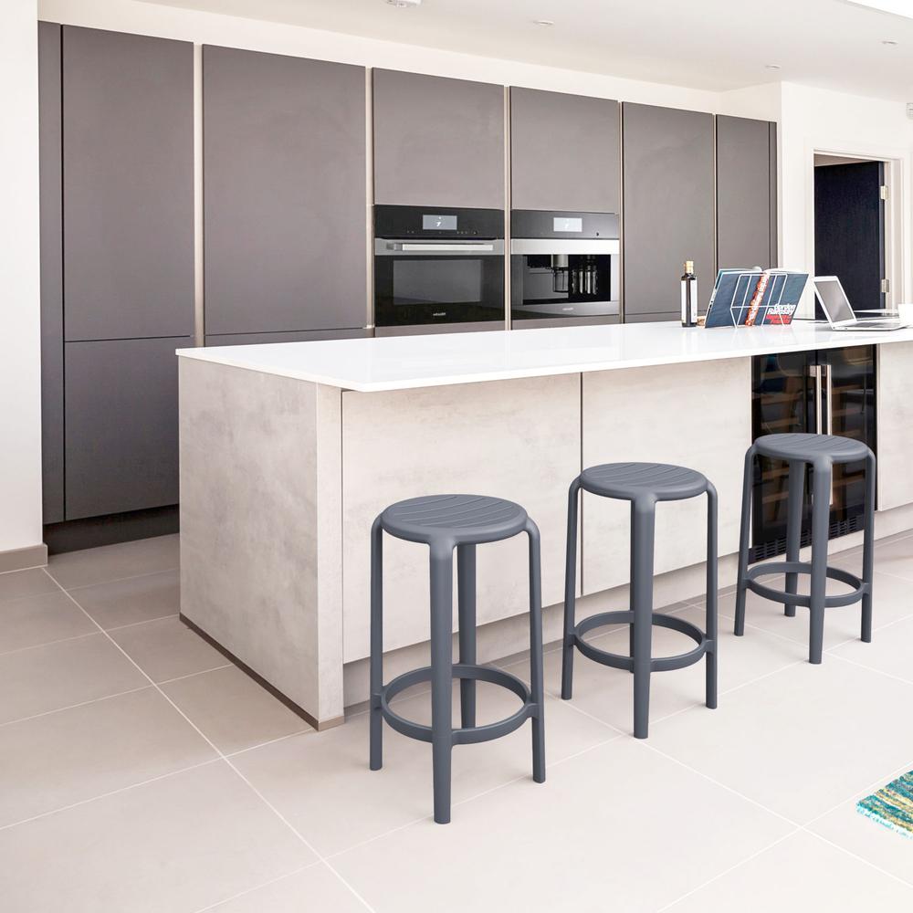 Tom Resin Counter Stool Dark Gray. Picture 4