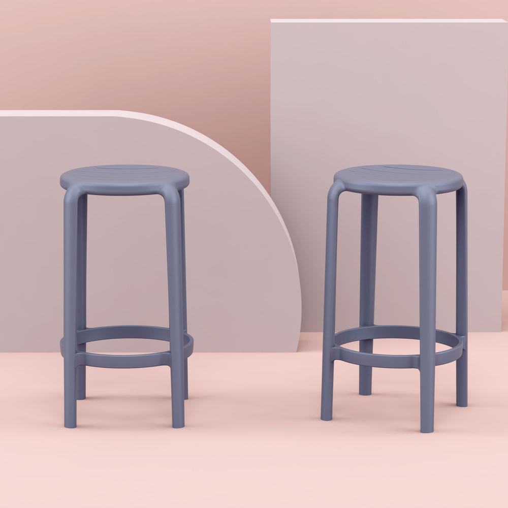 Tom Resin Counter Stool Dark Gray. Picture 5