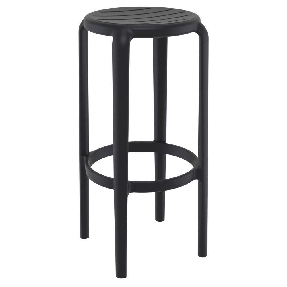 Tom Resin Bar Stool Black. Picture 1