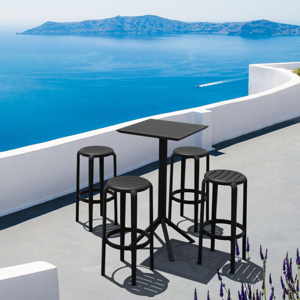 Tom Resin Bar Stool Black. Picture 4