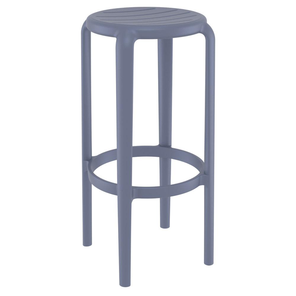 Tom Resin Bar Stool Dark Gray. Picture 1