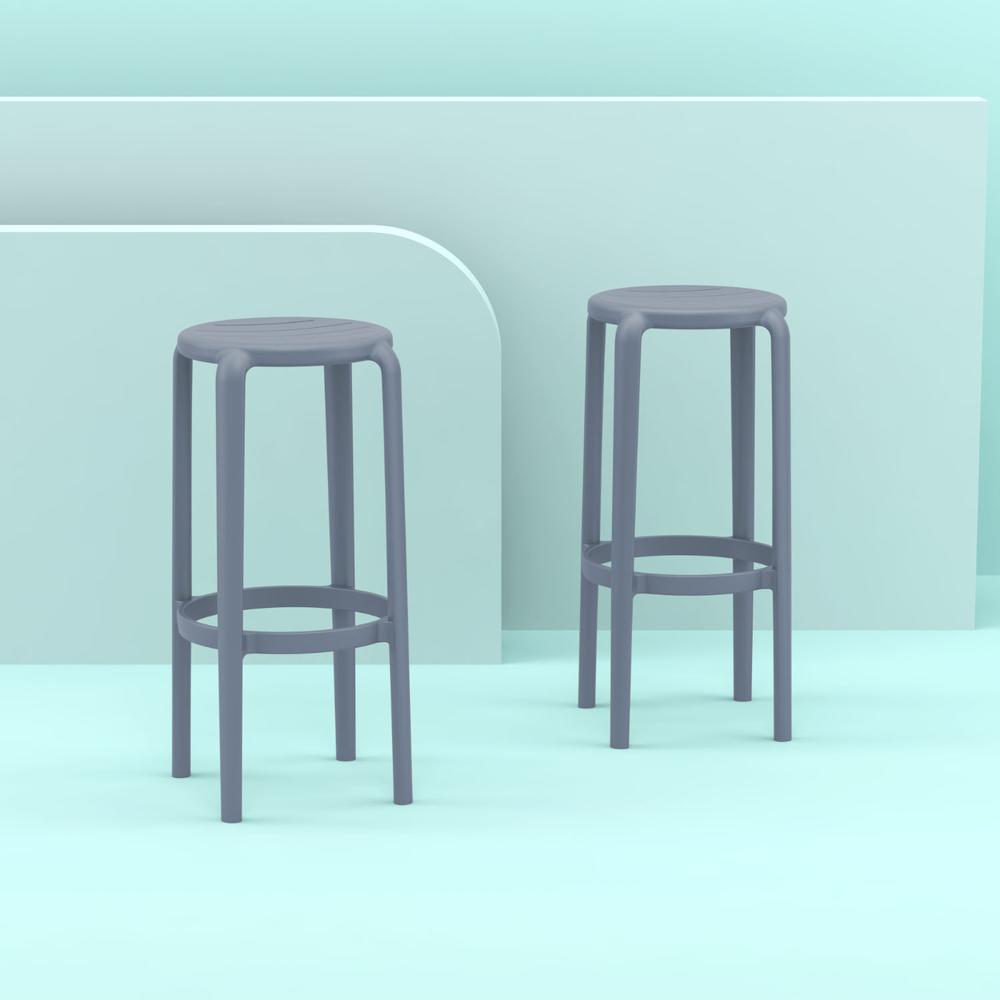 Tom Resin Bar Stool Dark Gray. Picture 5