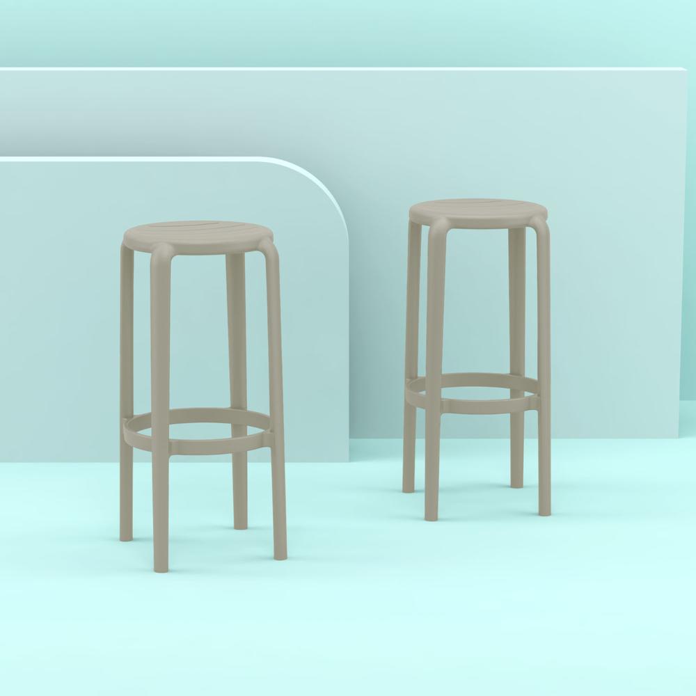 Tom Resin Bar Stool Taupe. Picture 5