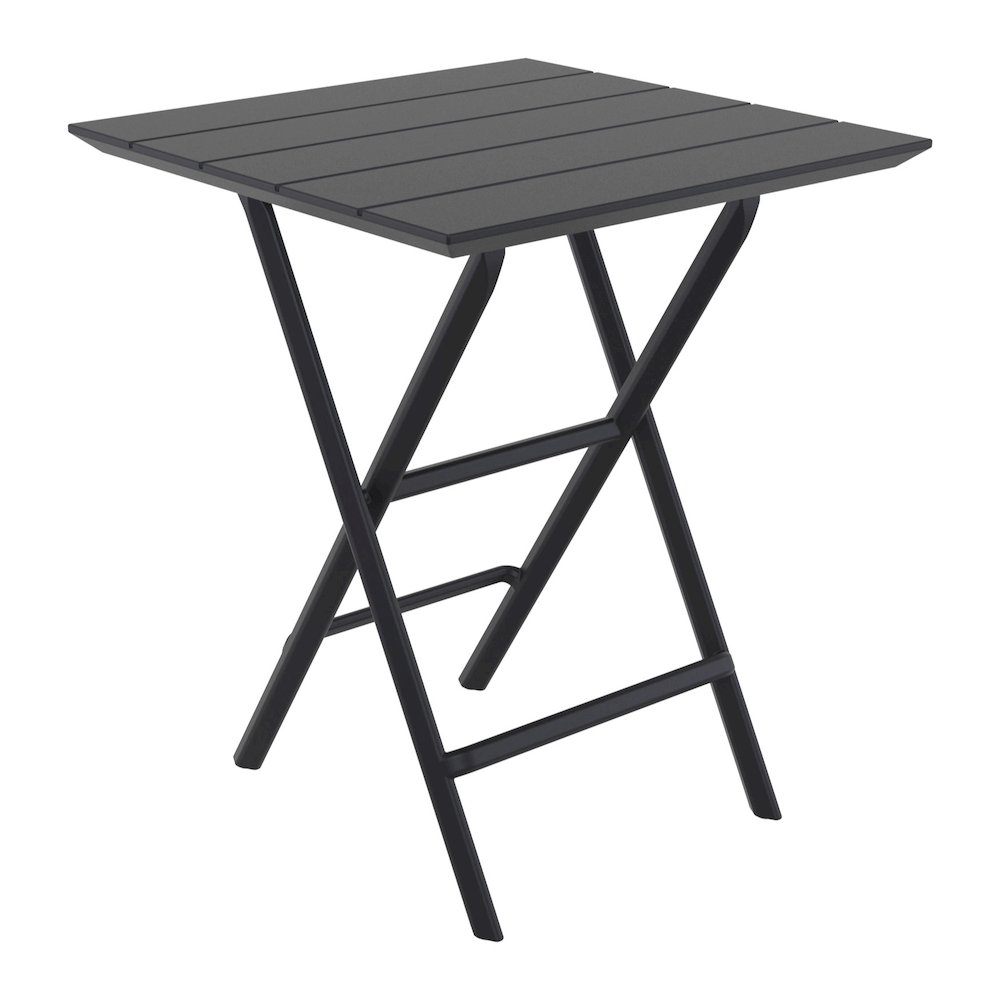Helen Square Folding Bistro Table 24 inch Black. Picture 1