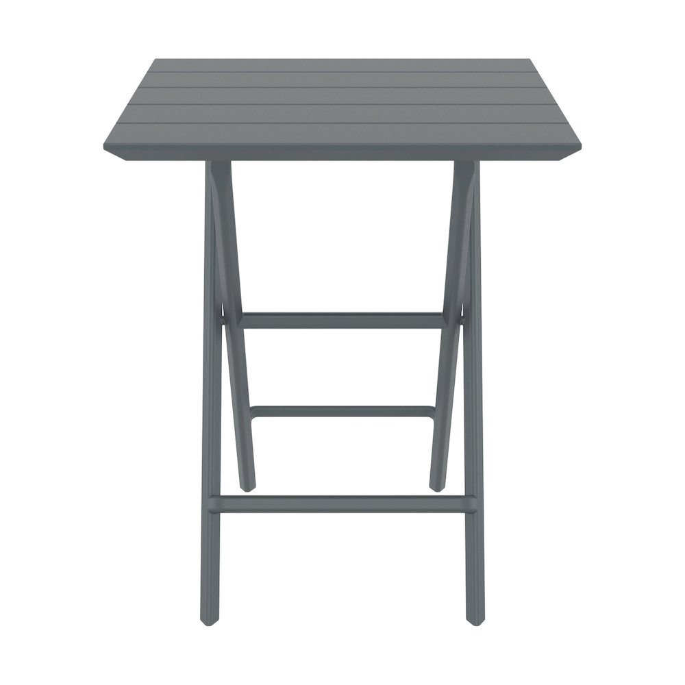 Helen Square Folding Bistro Table 24 inch Dark Gray. Picture 2