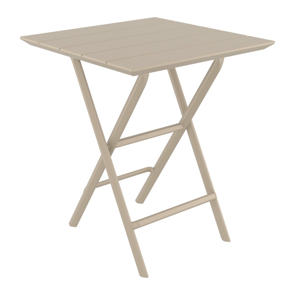 Helen Square Folding Bistro Table 24 inch Taupe. Picture 3