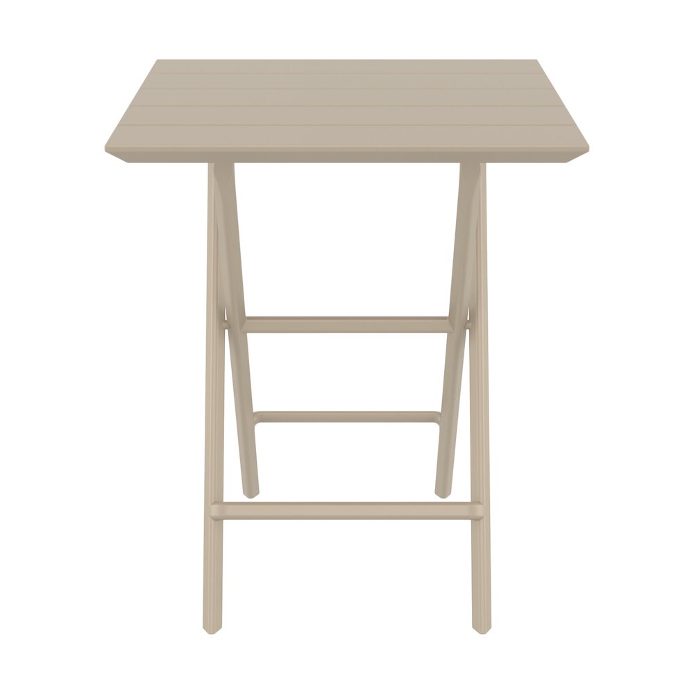 Helen Square Folding Bistro Table 24 inch Taupe. Picture 2
