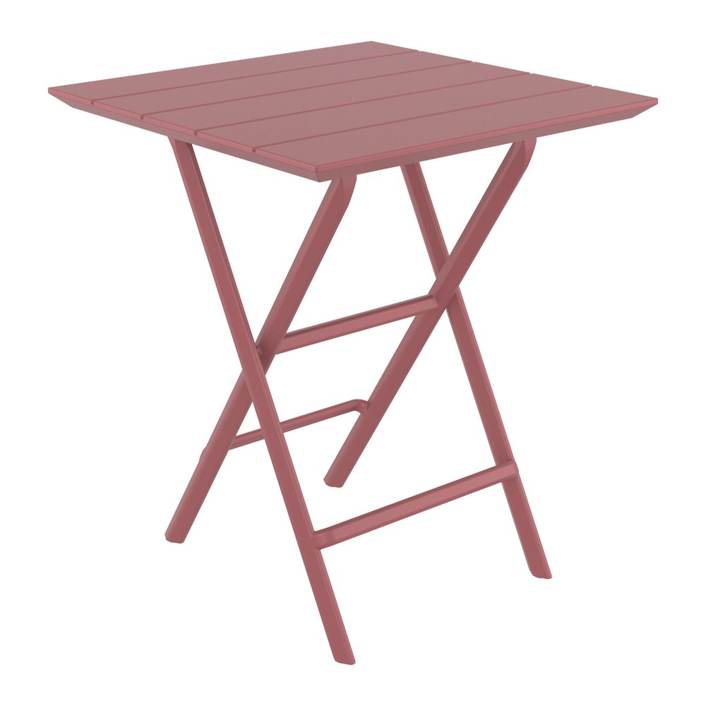 Helen Square Folding Bistro Table 24 inch Marsala. Picture 1