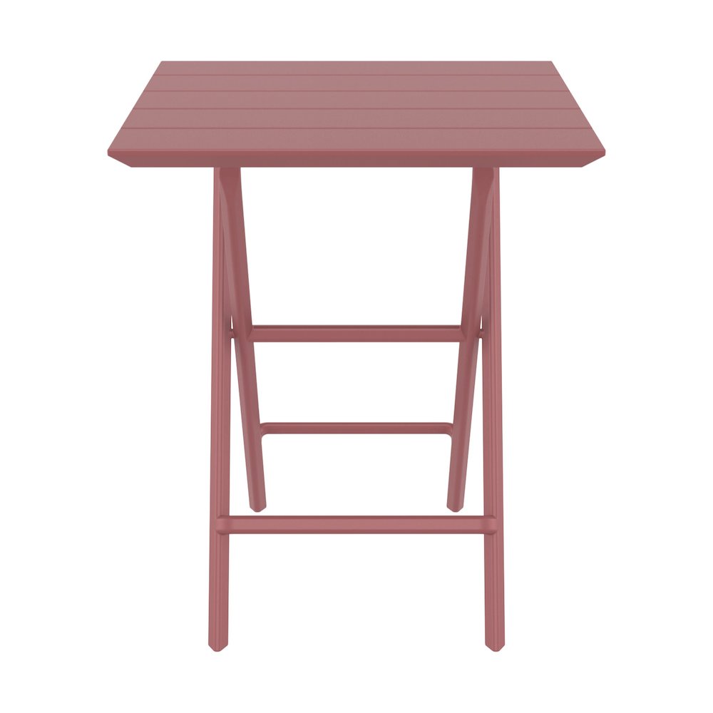 Helen Square Folding Bistro Table 24 inch Marsala. Picture 2