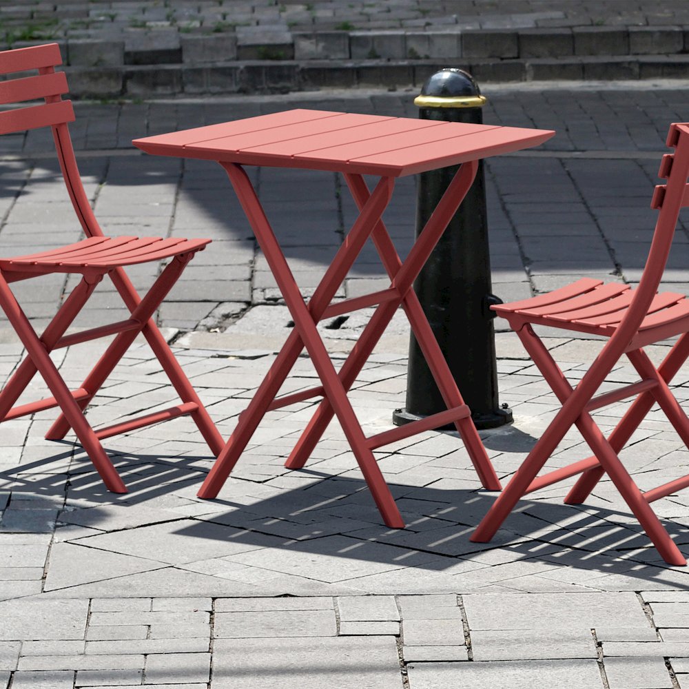 Helen Square Folding Bistro Table 24 inch Marsala. Picture 5