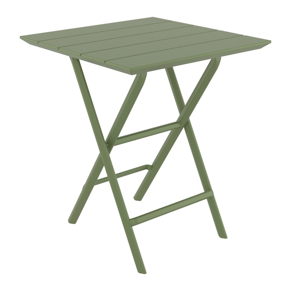 Helen Square Folding Bistro Table 24 inch Olive Green. Picture 1