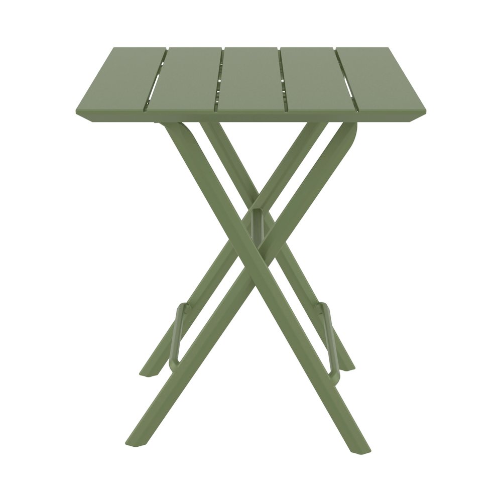 Helen Square Folding Bistro Table 24 inch Olive Green. Picture 3