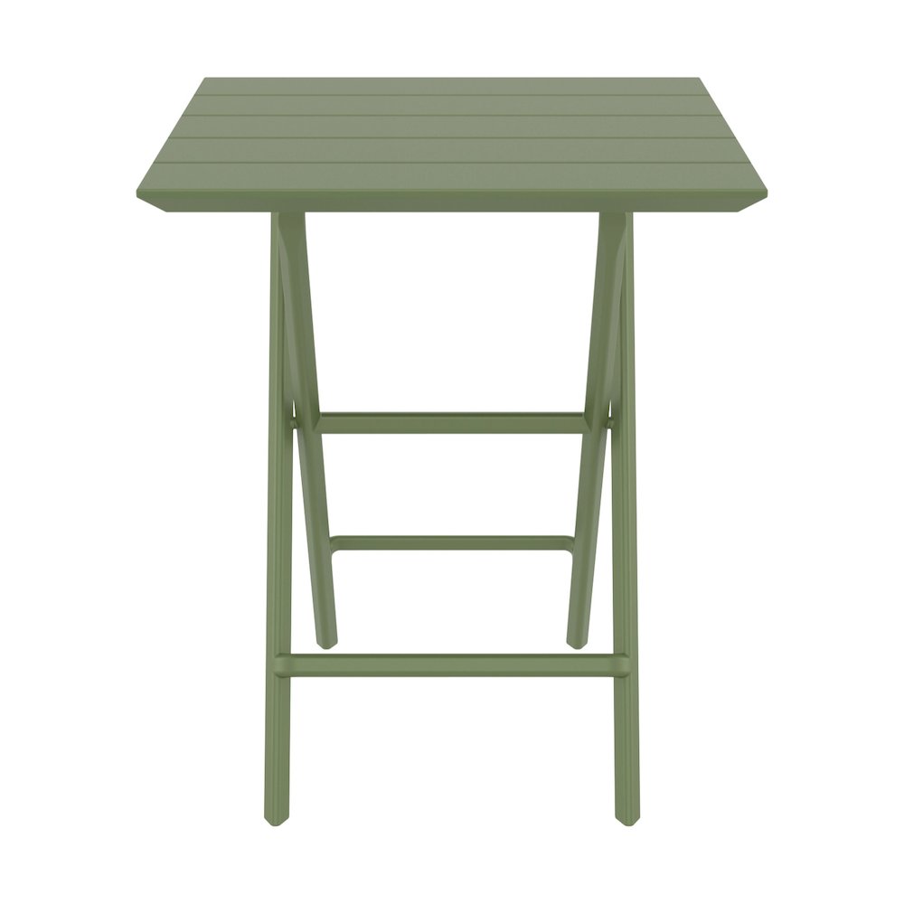 Helen Square Folding Bistro Table 24 inch Olive Green. Picture 2