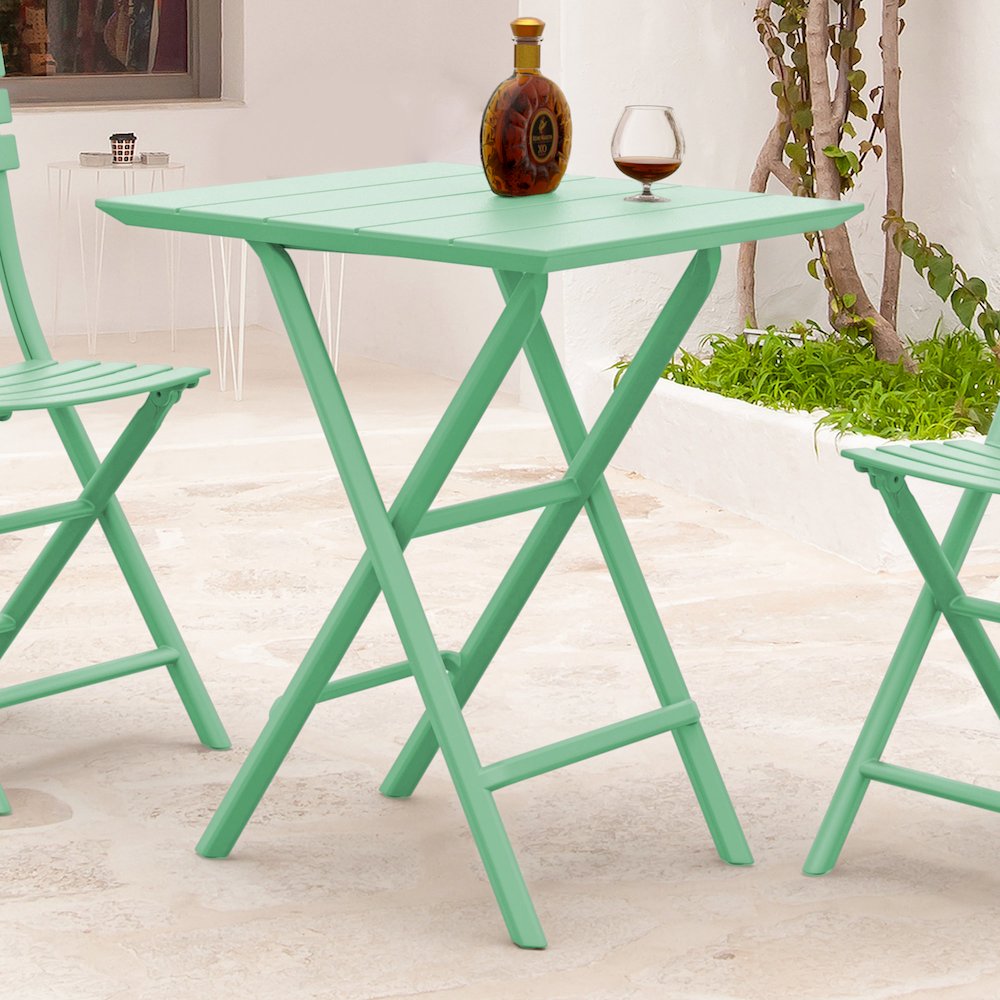 Helen Square Folding Bistro Table 24 inch Opaline. Picture 4