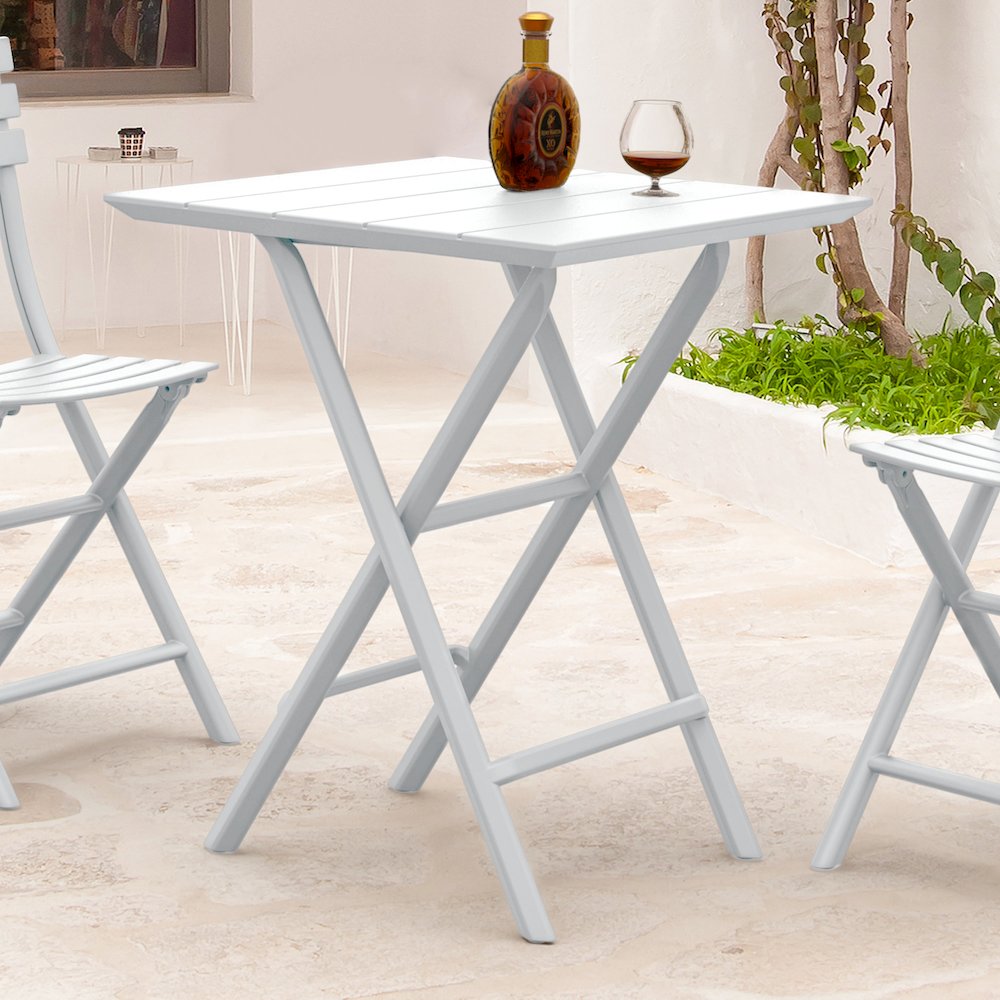 Helen Square Folding Bistro Table 24 inch White. Picture 5