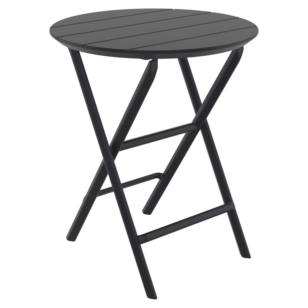 Helen Round Folding Bistro Table 24 inch Black. Picture 3