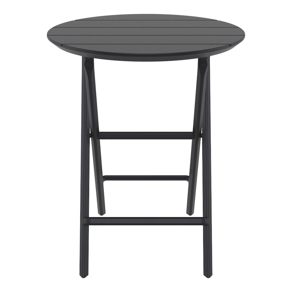 Helen Round Folding Bistro Table 24 inch Black. Picture 1