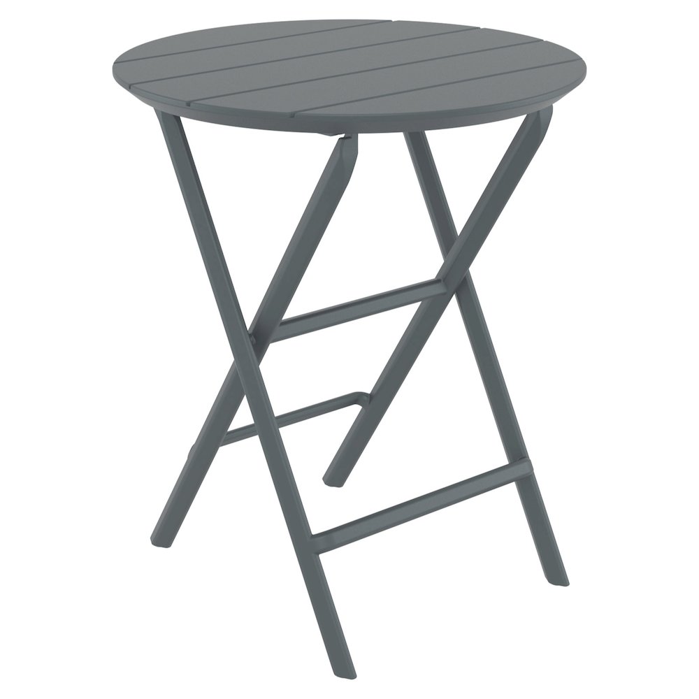 Helen Round Folding Bistro Table 24 inch Dark Gray. Picture 1