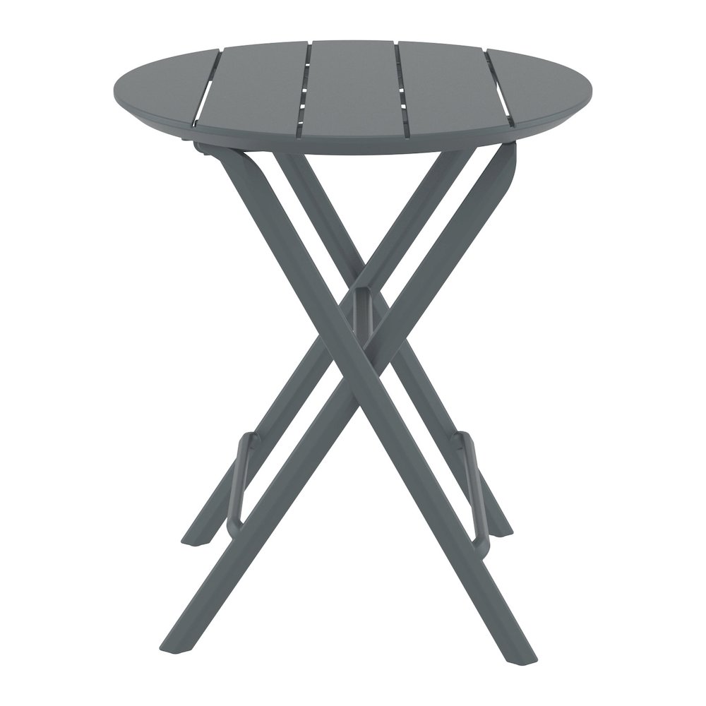 Helen Round Folding Bistro Table 24 inch Dark Gray. Picture 2