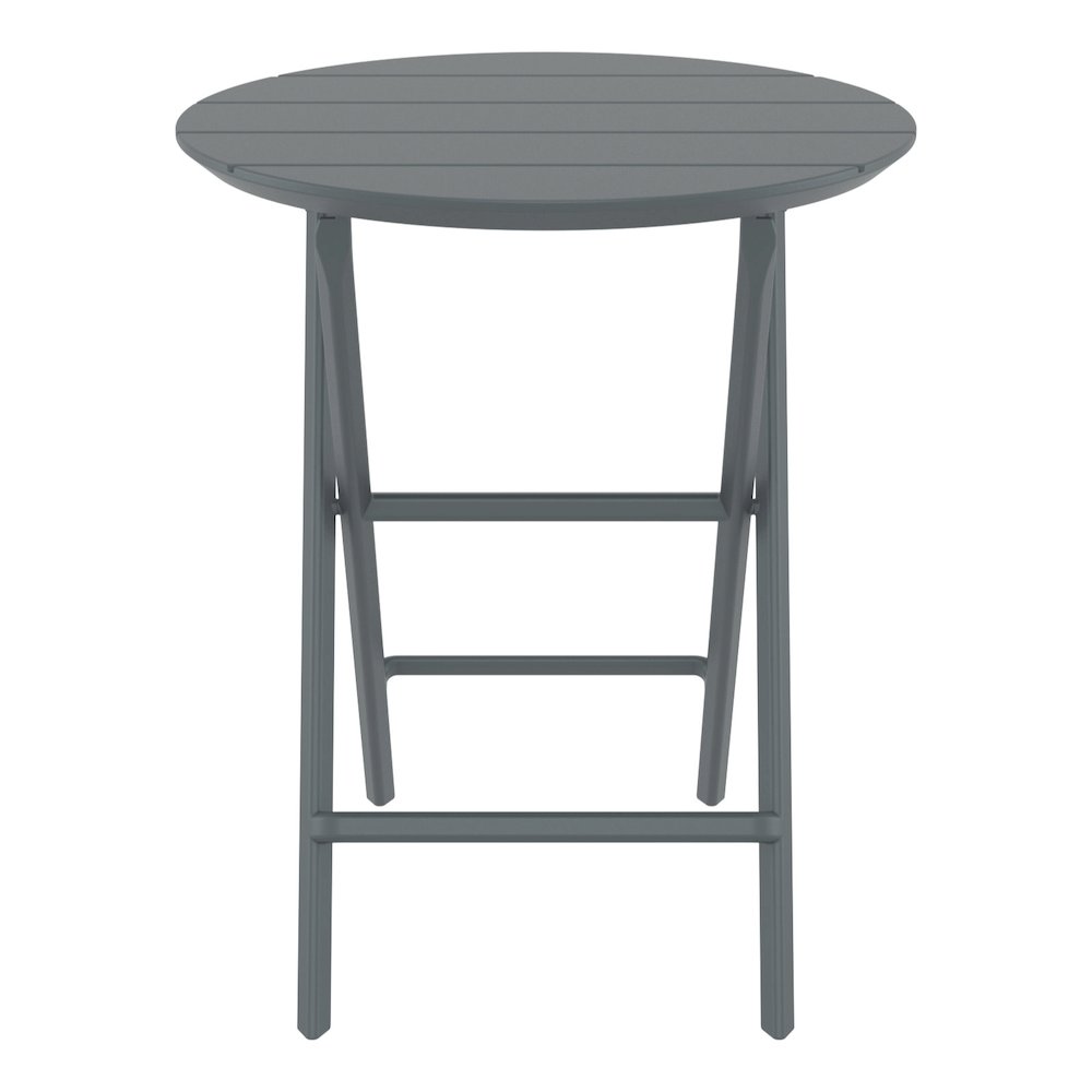 Helen Round Folding Bistro Table 24 inch Dark Gray. Picture 3