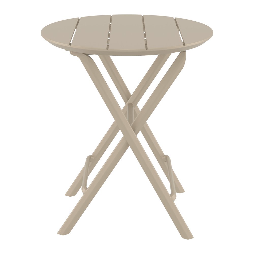 Helen Round Folding Bistro Table 24 inch Taupe. Picture 2