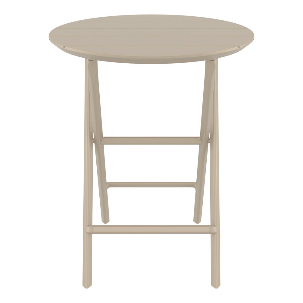 Helen Round Folding Bistro Table 24 inch Taupe. Picture 3