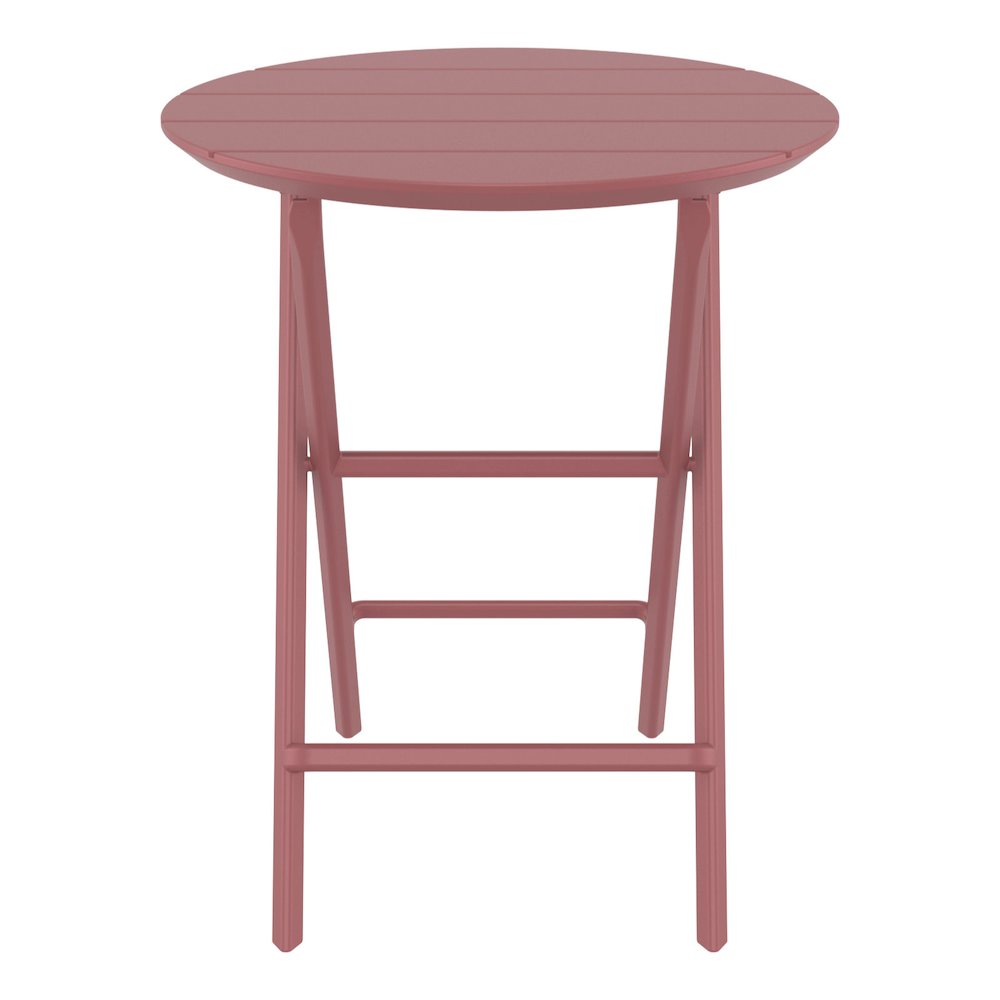 Helen Round Folding Bistro Table 24 inch Marsala. Picture 1