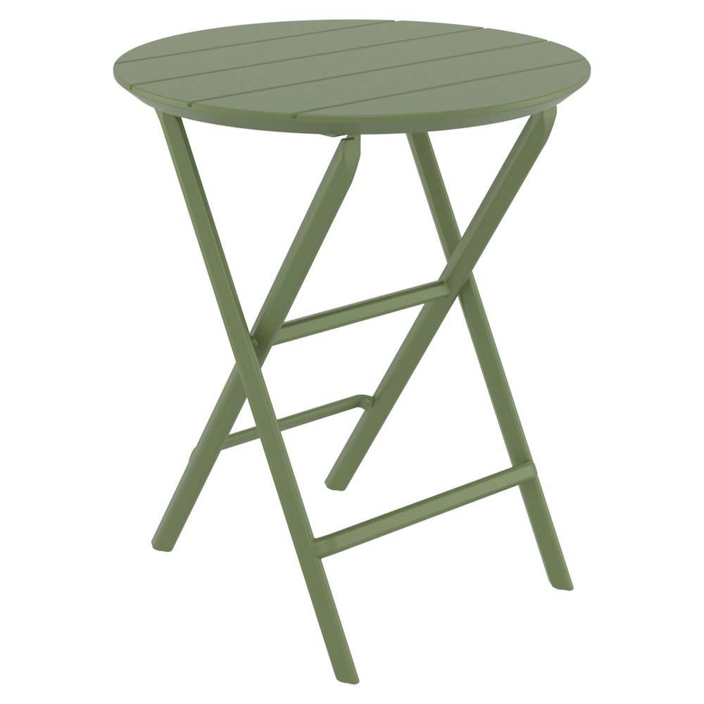 Helen Round Folding Bistro Table 24 inch Olive Green. Picture 3