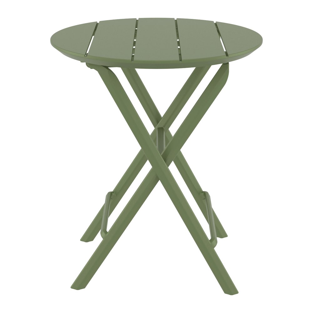 Helen Round Folding Bistro Table 24 inch Olive Green. Picture 2