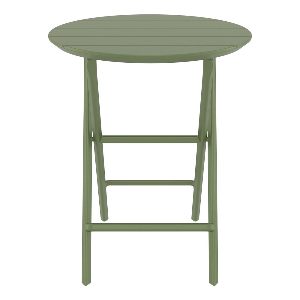 Helen Round Folding Bistro Table 24 inch Olive Green. Picture 1