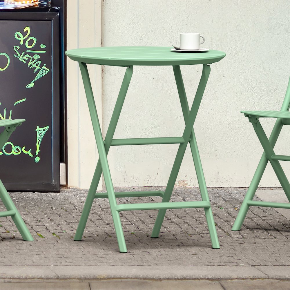 Helen Round Folding Bistro Table 24 inch Opaline. Picture 6