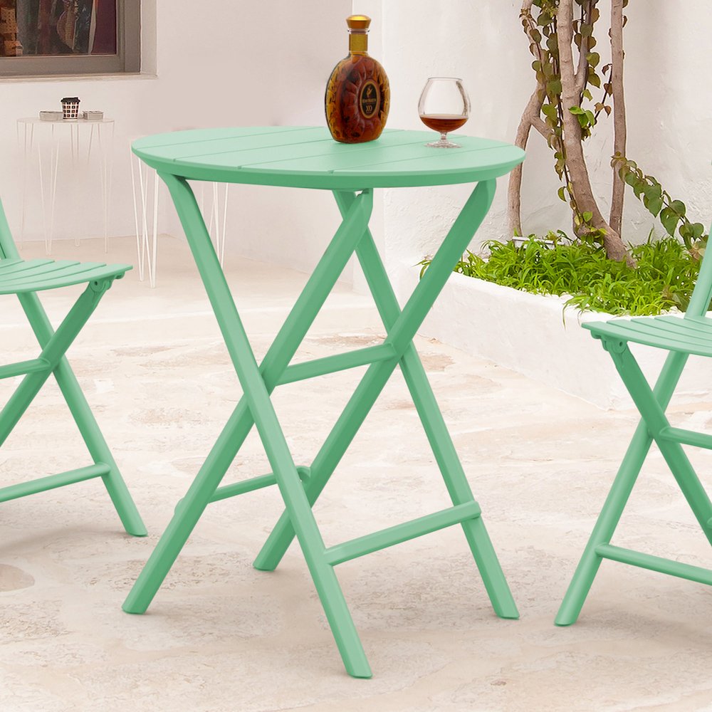 Helen Round Folding Bistro Table 24 inch Opaline. Picture 7