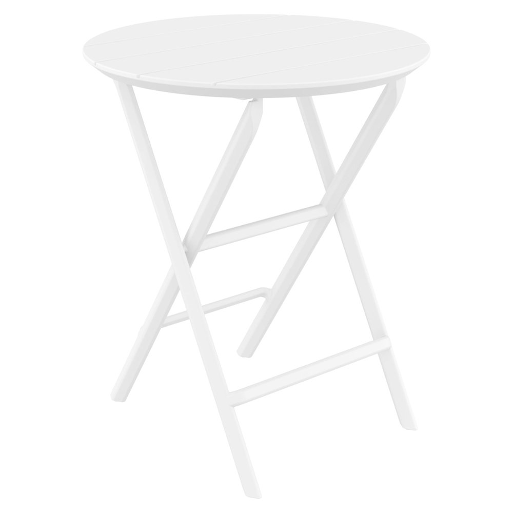 Helen Round Folding Bistro Table 24 inch White. Picture 1