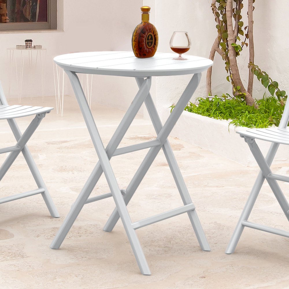 Helen Round Folding Bistro Table 24 inch White. Picture 4