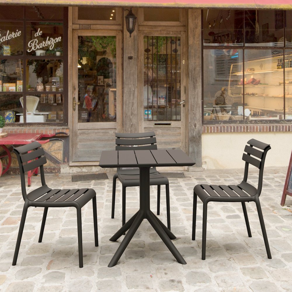 Paris Square Table 27 inch Black. Picture 4