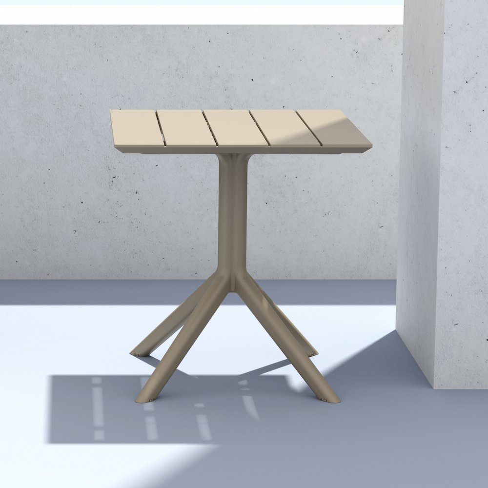 Paris Square Table 27 inch Taupe. Picture 4